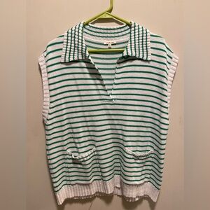 Green stripe sweater by Jodifl. Size Large.